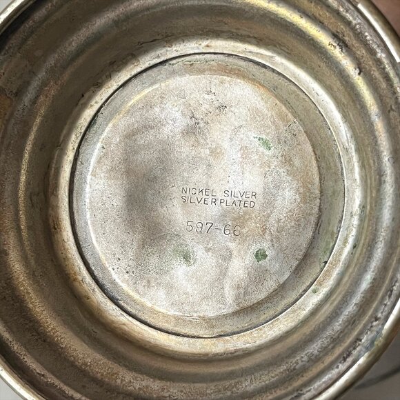 Vintage Cocktail Shaker Hammered Nickel Silver Silver Plated Barware - Picture 10 of 11